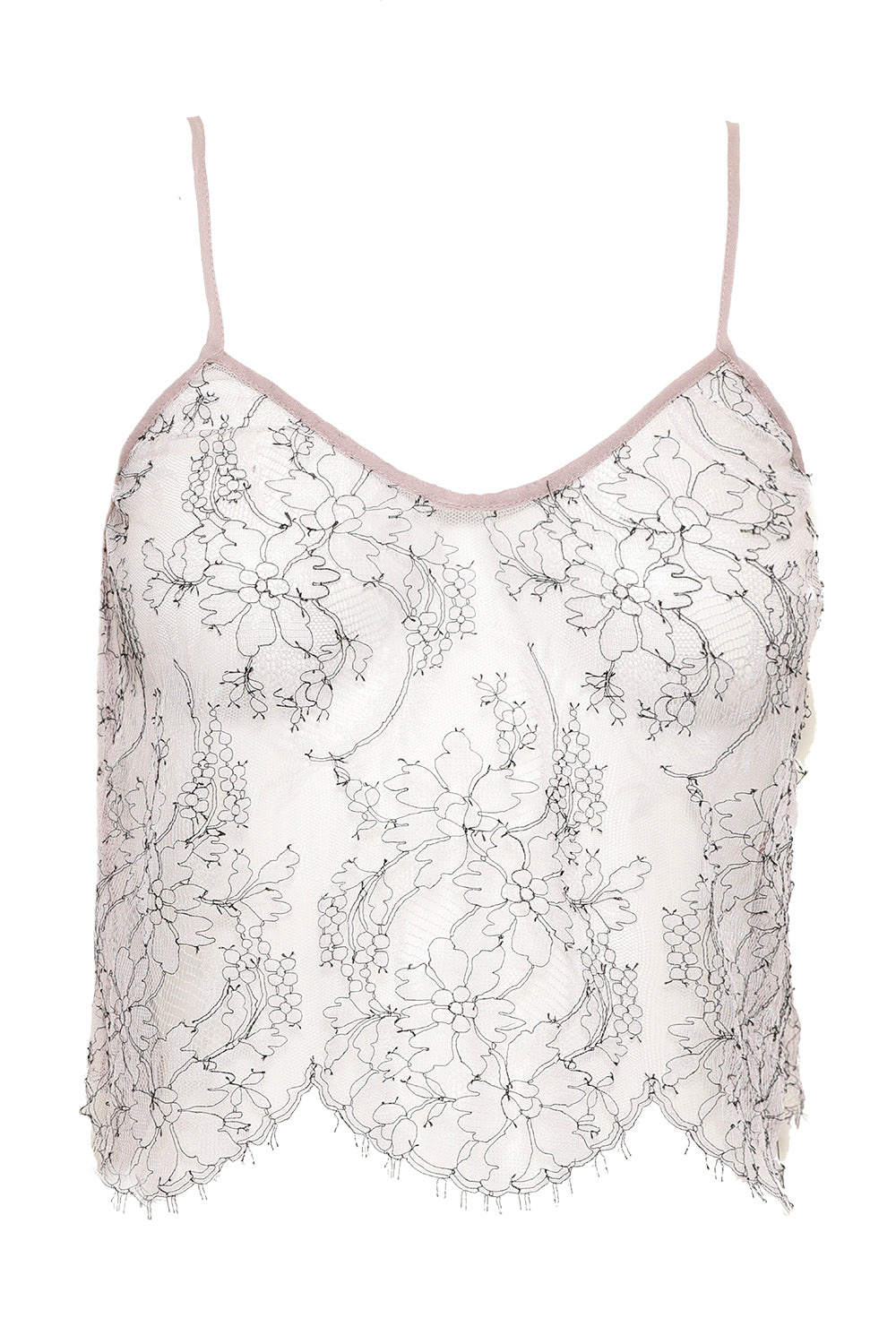White Sheer Lace Cami Top