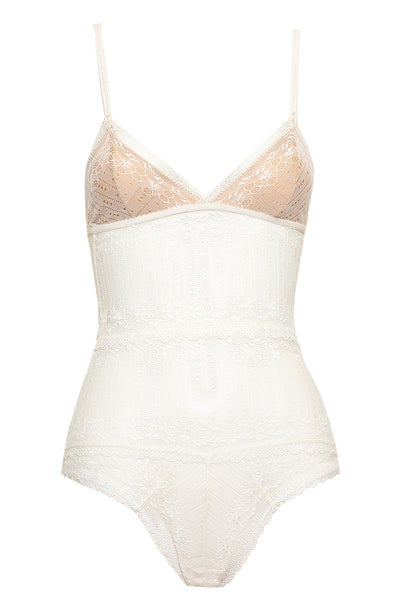 WHITE NEOTERIC LACE BODYSUIT